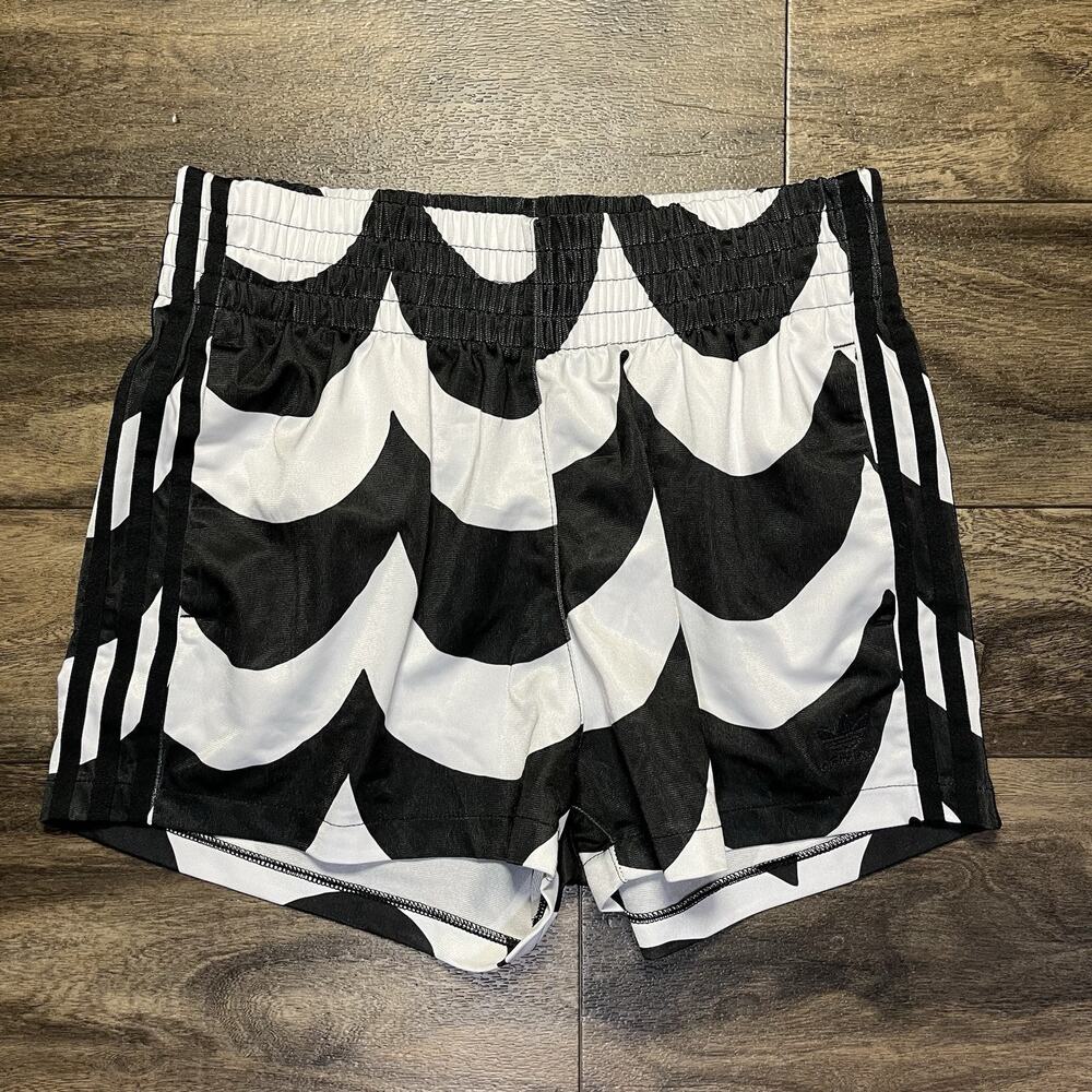 adidas Originals x Marimekko Primegreen Shorts Women's S Black White H20477 EUC
